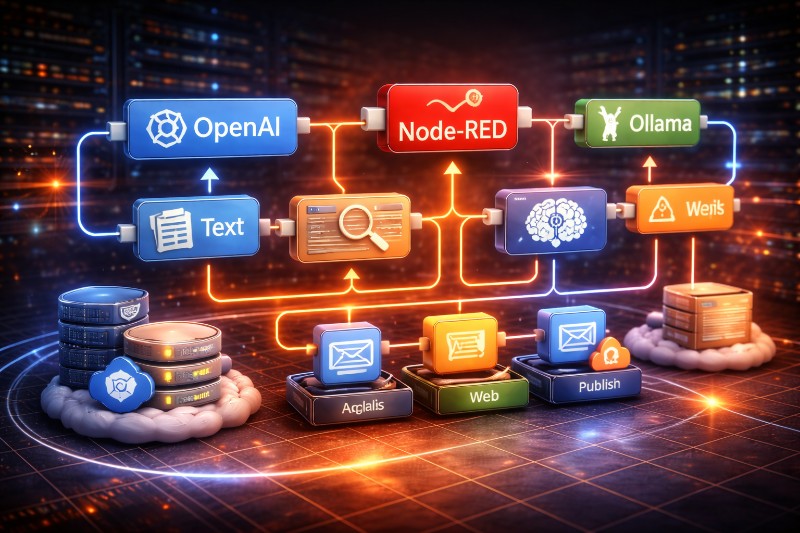 Node-RED & KI: Moderne Workflows mit LLMs, Agenten und Content-Pipelines