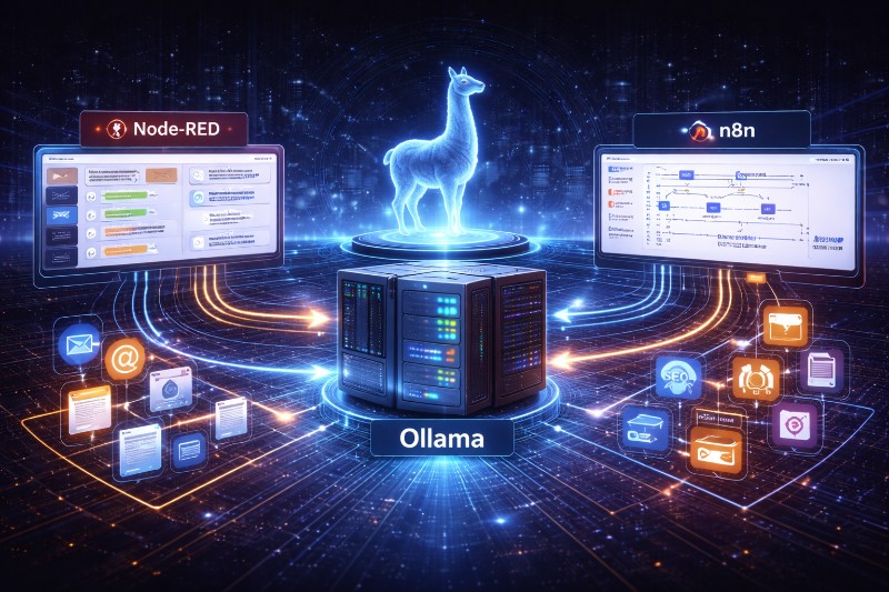 Ollama in Workflows: Automatisierung mit Node-RED & n8n